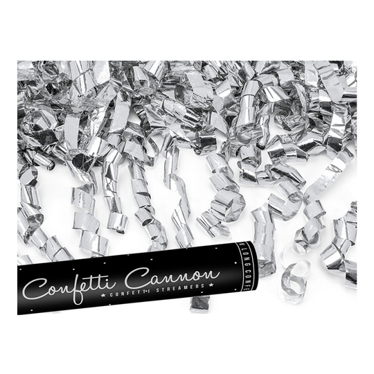 Konfettikanon Streamers Silver - 40 cm