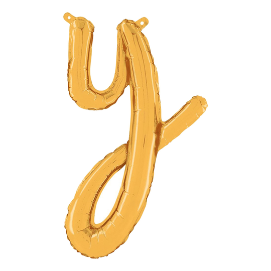 Bokstavsballong Script Guld - Bokstav Y