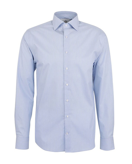 Randig twillskjorta seattle slim fit blå