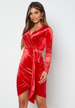 Chiara Forthi Snapshot Drape Dress Red XS