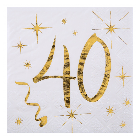 Kaffeservetter 40 Guld - 20-pack
