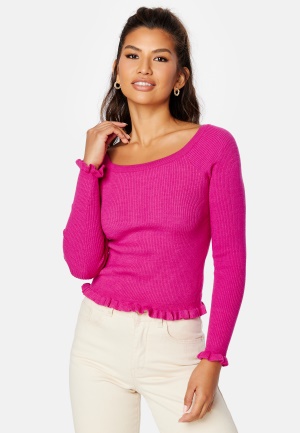 Pieces Nia LS Off Shoulder Knit Rose Violet L