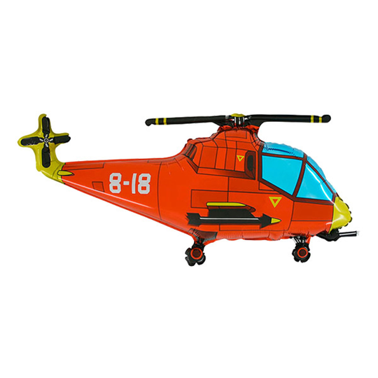 Folieballong Helikopter Röd