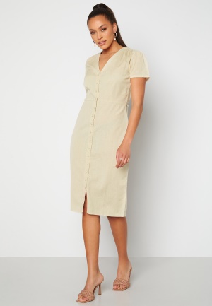 Alexandra Nilsson X Bubbleroom Button Front Midi Dress Beige 38