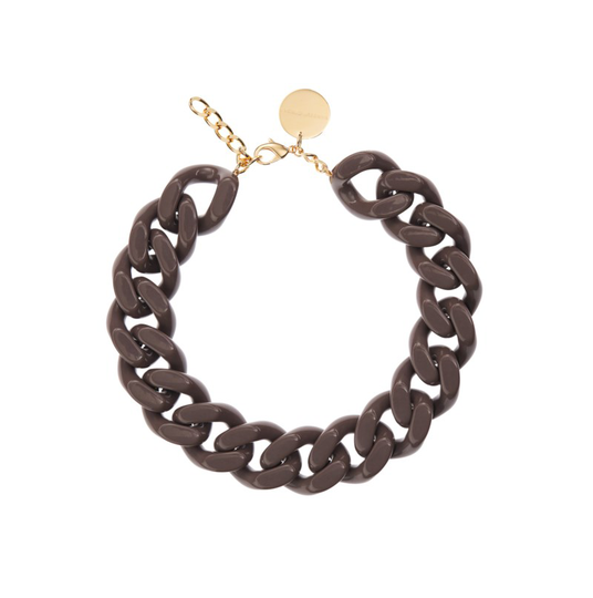 Halsband big flat chain winter taupe
