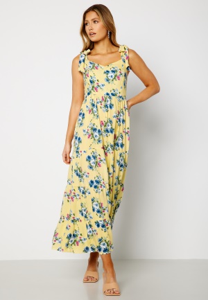 BUBBLEROOM Yamila maxi dress Light yellow / Patterned 44