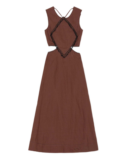 Klänning hemp two piece brun