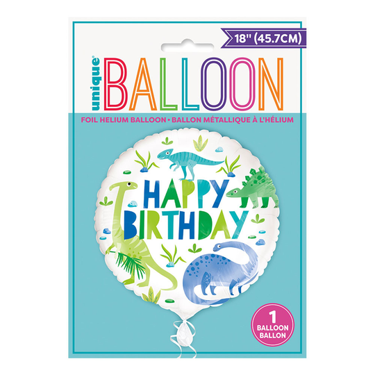 Folieballong Happy Birthday Dinosaurier