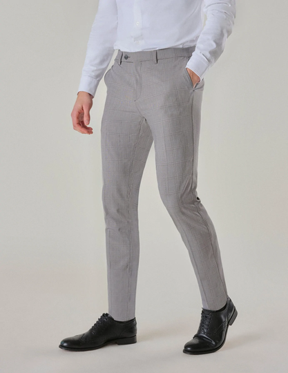 Essential Suit Checked Pants Regular Sterling Grey