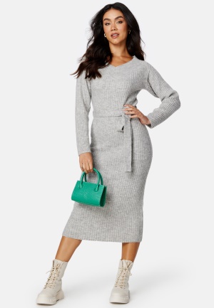 BUBBLEROOM Meline knitted dress Grey melange L