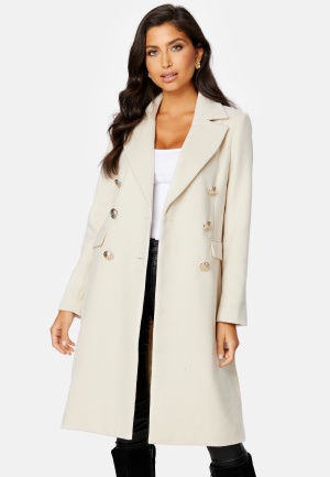 Chiara Forthi Donatella Wool Blend Coat Ivory white 46