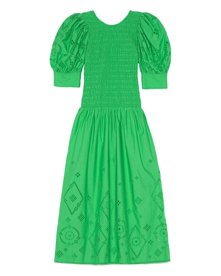 Klänning maxi smock grön