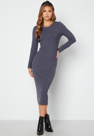 BUBBLEROOM Nella rib dress Blue melange L