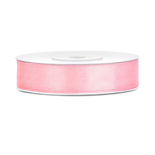 Satinband Ljusrosa - 12 mm x 25 m