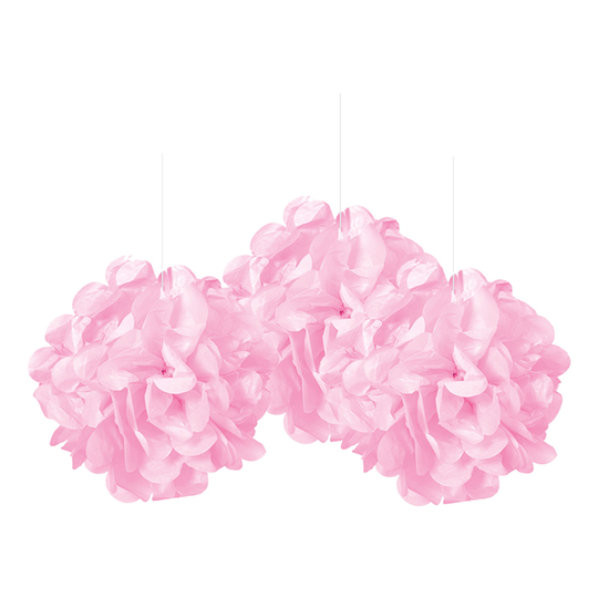 Pom Pom Mini Ljusrosa Hängande Dekoration - 3-pack
