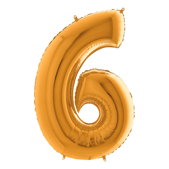 Sifferballong Guld Metallic - Siffra 6