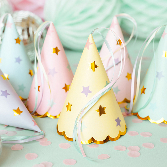 Partyhattar - Pastel stars