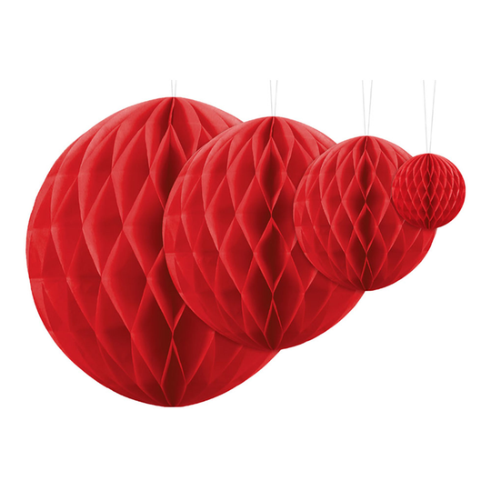 Honeycomb Boll Röd - 10 cm