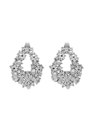 LILY AND ROSE Alice Pearl Earrings Dove Grey/Silver One size