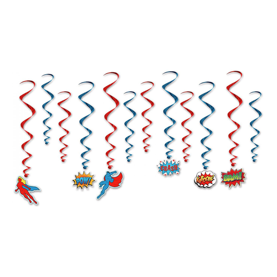 Swirls Comic Hängande Dekoration - 12-pack