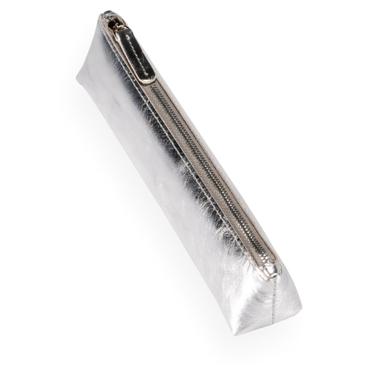 Pennskrin i läder silver one size