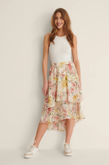 NA-KD Boho Midikjol - Flower