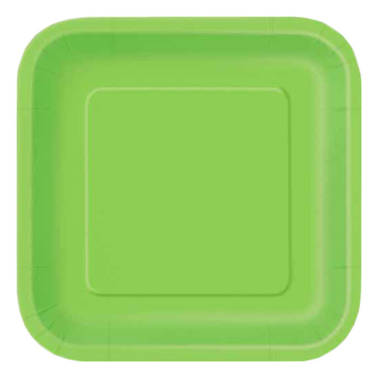 Papperstallrikar Kvadrat Limegröna - 14-pack