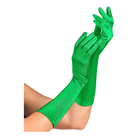 Gröna Satinhandskar Långa - One size