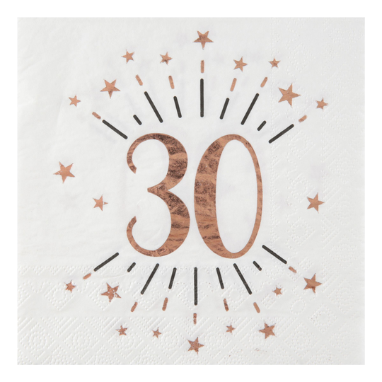 Servetter Sparkling Siffra Roséguld - 30