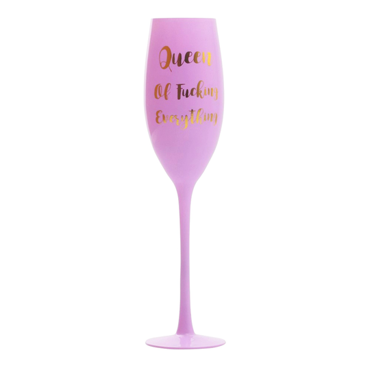 Rosa Champagneglas Queen Of Fucking Everything