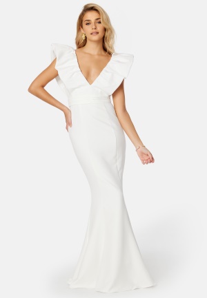 Elle Zeitoune Marie Voluminous Shoulder Dress White M (UK12)