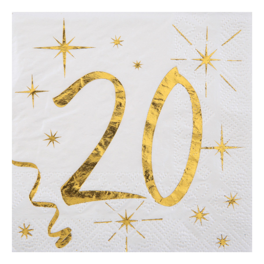 Kaffeservetter 20 Guld - 20-pack
