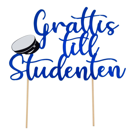 Cake Topper - Grattis till studenten - Blå