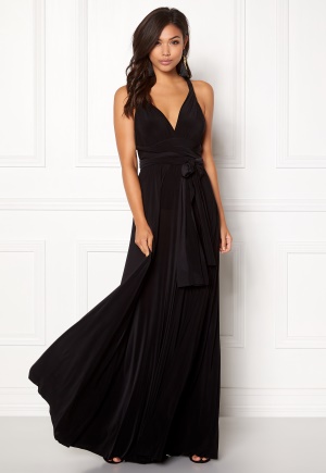 Goddiva Multi Tie Maxi Dress Black XS (UK8)