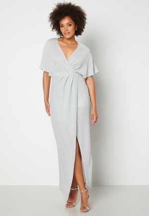 BUBBLEROOM Selena sparkling maxi dress Silver 34