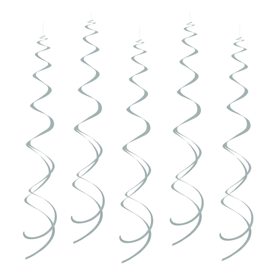 Swirls Silver Hängande Dekoration - 8-pack