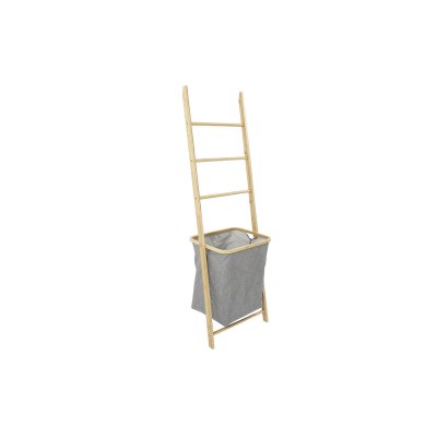Handdukshängare golvmodell DKD Home Decor Naturell Grå Polyester Bambu (44 x 33 x 145 cm)