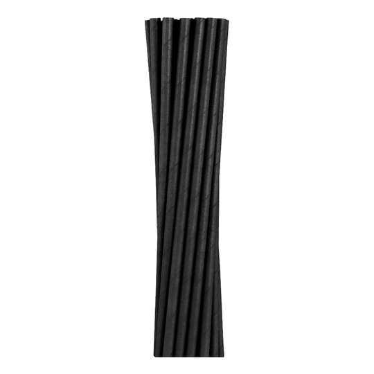Papperssugrör Svarta - 12-pack