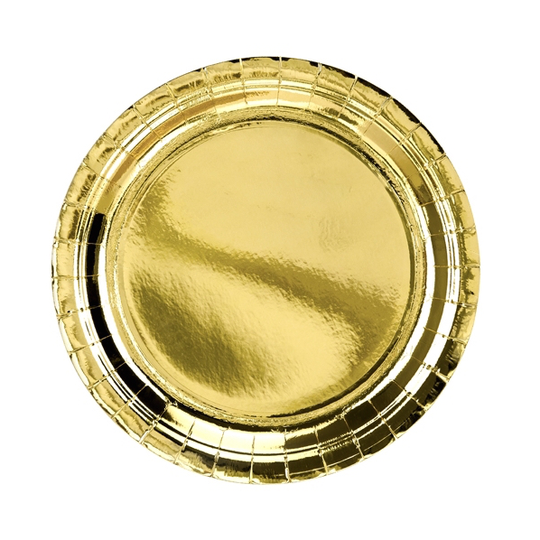 Papptallrikar - Metallic - Guld