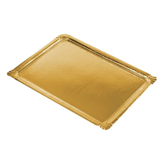 Serveringsfat Papp Rektangulär Guld - 5-pack