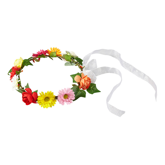 Blomsterkrans med Sidenband - One size