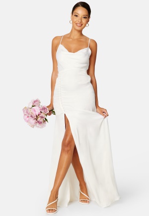 Bubbleroom Occasion Frey Satin Wedding Gown White 44