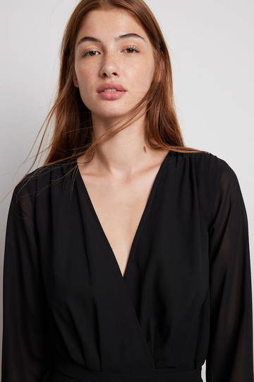 NA-KD Boho Maxiklänning med omlott - Black