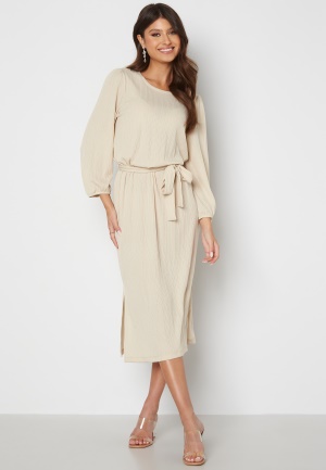Happy Holly Caroline rib dress Light beige 32/34