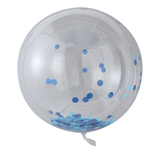 Stor Konfettiballong Blå - 3-pack
