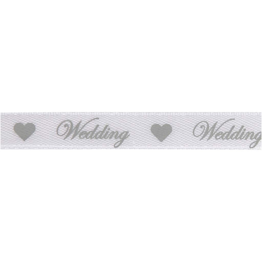 Satinband - Wedding - Vit