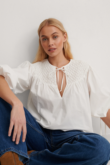 NA-KD Boho Blus - White