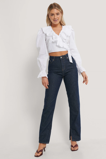 NA-KD Boho Omlottblus - White