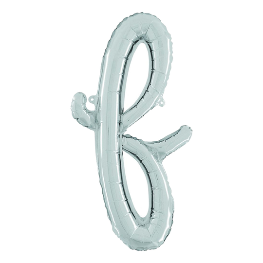 Bokstavsballong Script Silver - Bokstav F