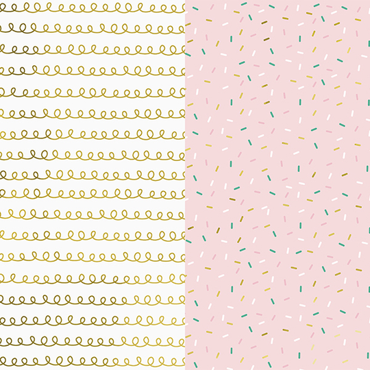 Paketpapper - Mix - Guld/Sprinkles